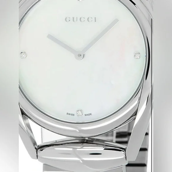 NEW in Box GUCCI Quiet Luxury Crystal Mother-of-Pearl Watch w Authenticity Cert. - Picture 11 of 12